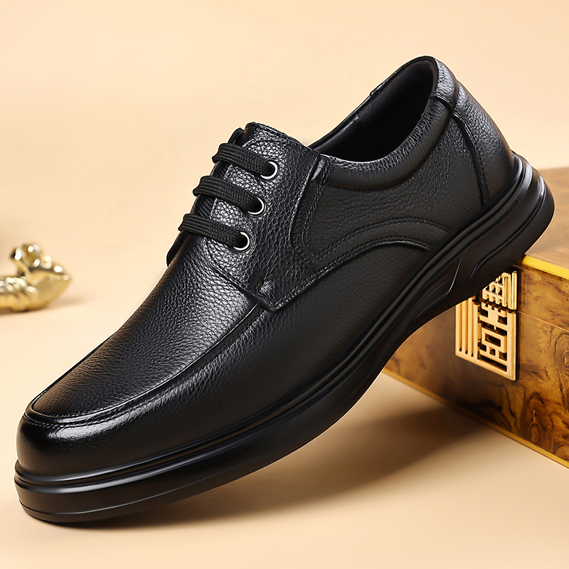 Formal Men Daily Wear Footwear - Męskie skórzane sznurowane oksfordy z antypoślizgową