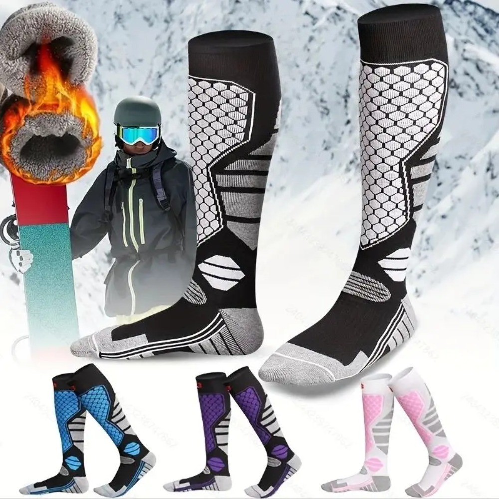 Sock Garter Men - Ciepłe zimowe skarpety narciarskie - Antypoślizgowe,