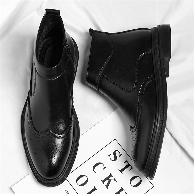 Jesienno-zimowe męskie buty bi – Men Formal Wear With Boots recenzja i cena