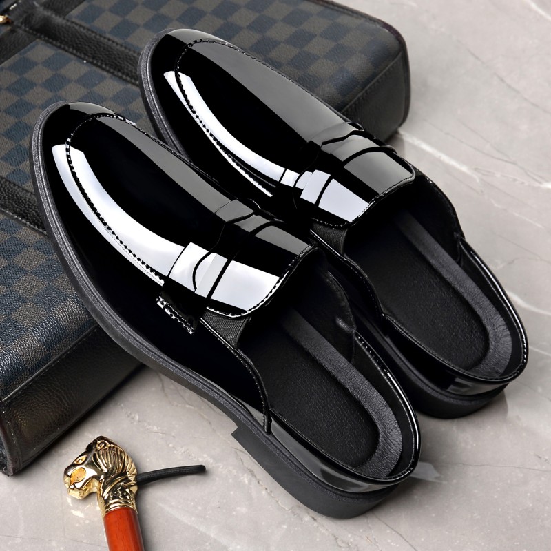 Męskie czarne mule z lakierowa – Formal Men Daily Wear Footwear recenzja i cena