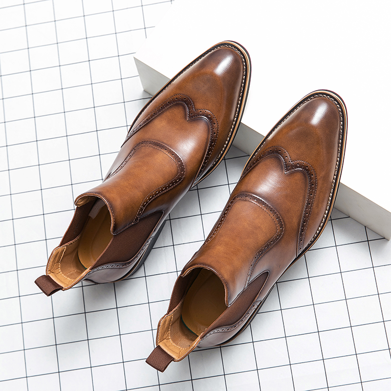Brytyjski styl moda męska buty – Men Formal Wear With Boots recenzja i cena