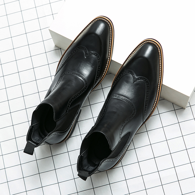 Brytyjski styl moda męska buty – Men Formal Wear With Boots recenzja i cena