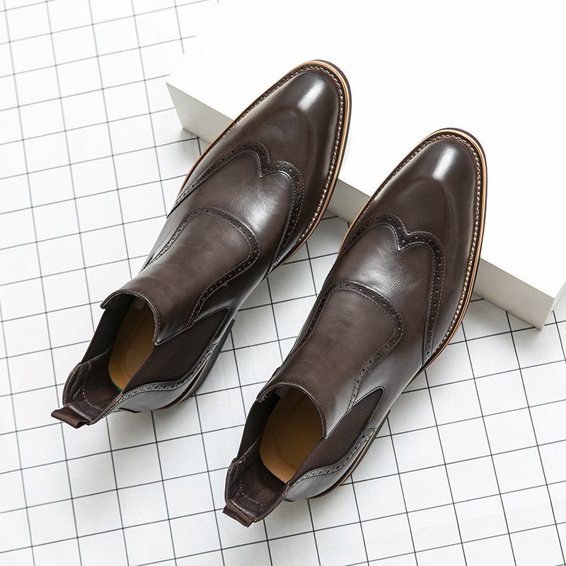 Brytyjski styl moda męska buty – Men Formal Wear With Boots recenzja i cena