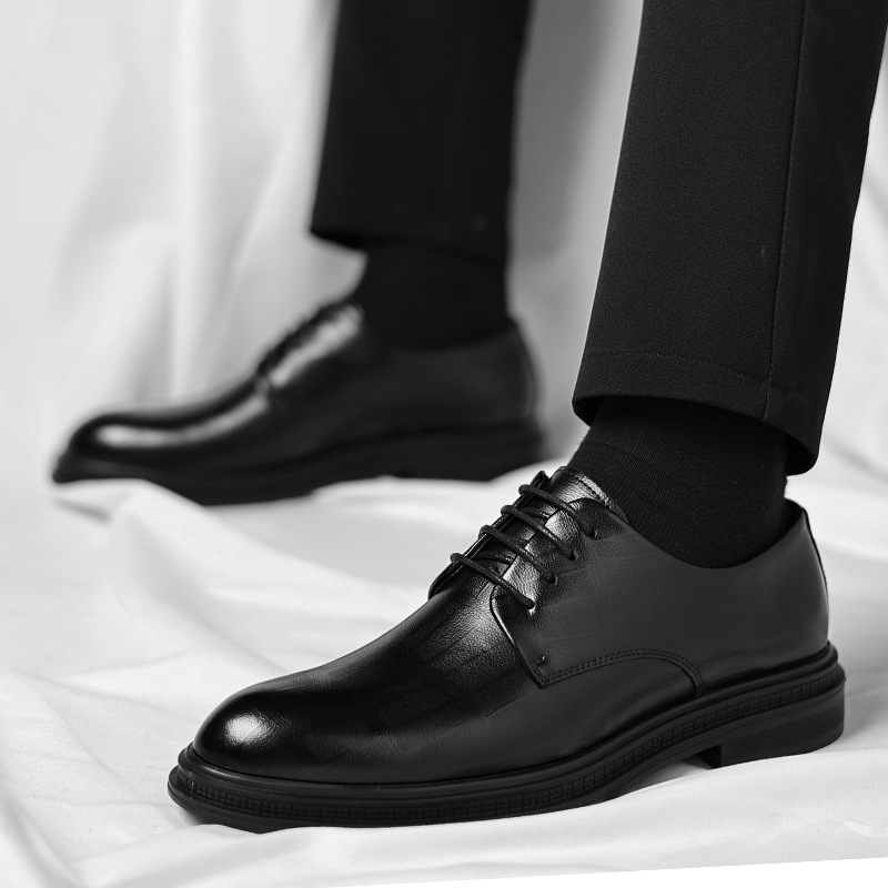 Męskie czarne skórzane buty ty – Men Formal Wear All Black recenzja i cena