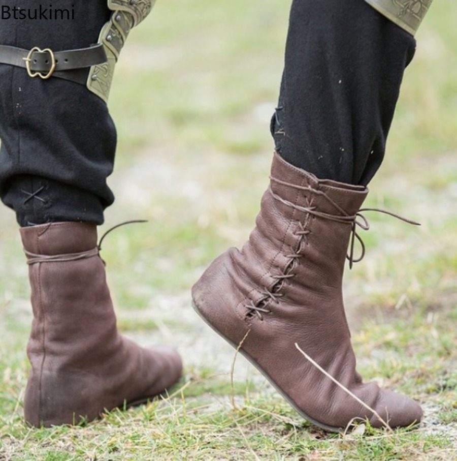 Męskie buty w stylu średniowie – Men Formal Wear With Boots recenzja i cena