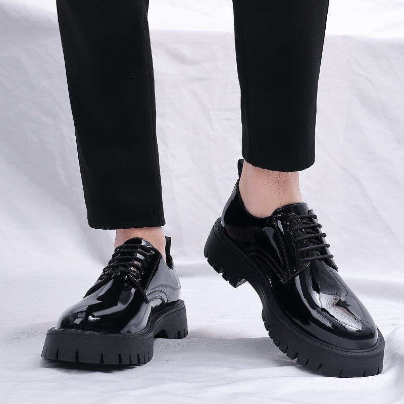 Męskie czarne lakierowane oksf – Men Formal Wear All Black recenzja i cena