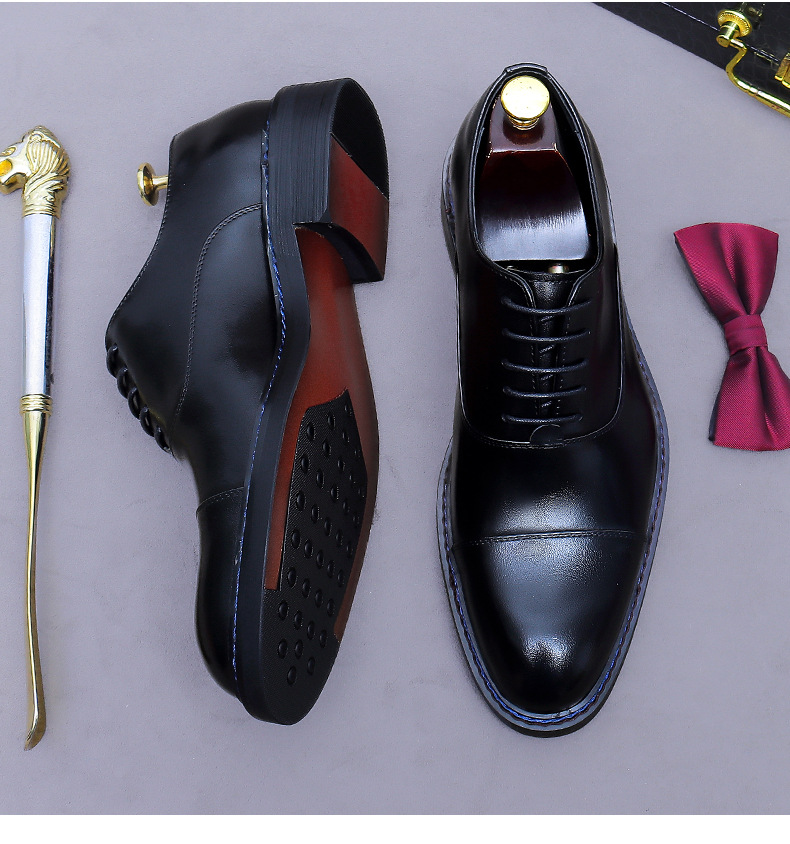 Oksfordki z kontrastowym szwem – Formal Men Daily Wear Footwear recenzja i cena