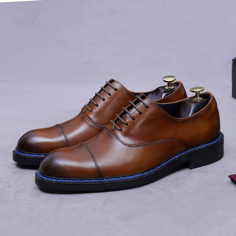 Oksfordki z kontrastowym szwem – Formal Men Daily Wear Footwear recenzja i cena