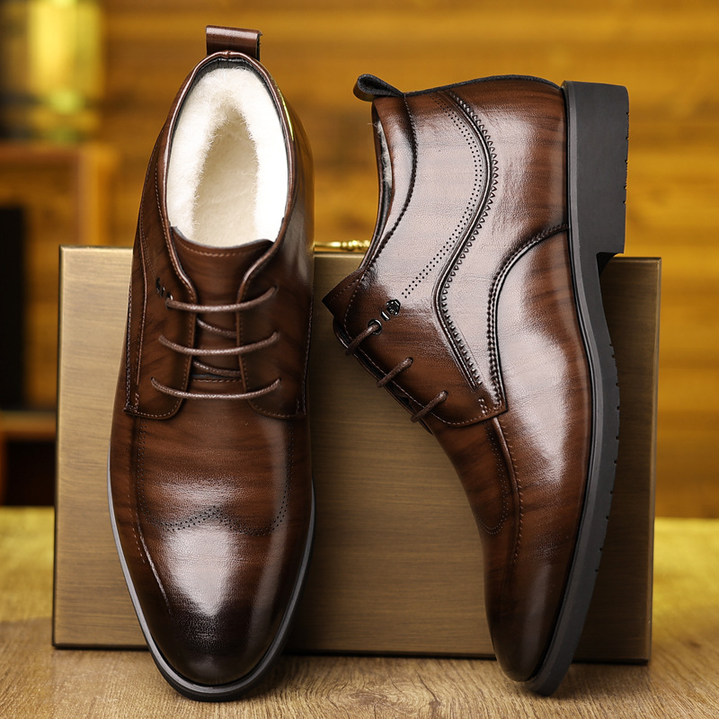 Męskie buty zimowe skórzane ak – Men Formal Wear With Boots recenzja i cena
